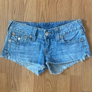 ❤️ True Religion Joey Cut-off Button Zip Shorts Size 27
